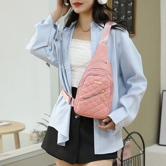 Fashion Nylon Cloth Messenger Women Backpack Small One Shoulder Chest Bag