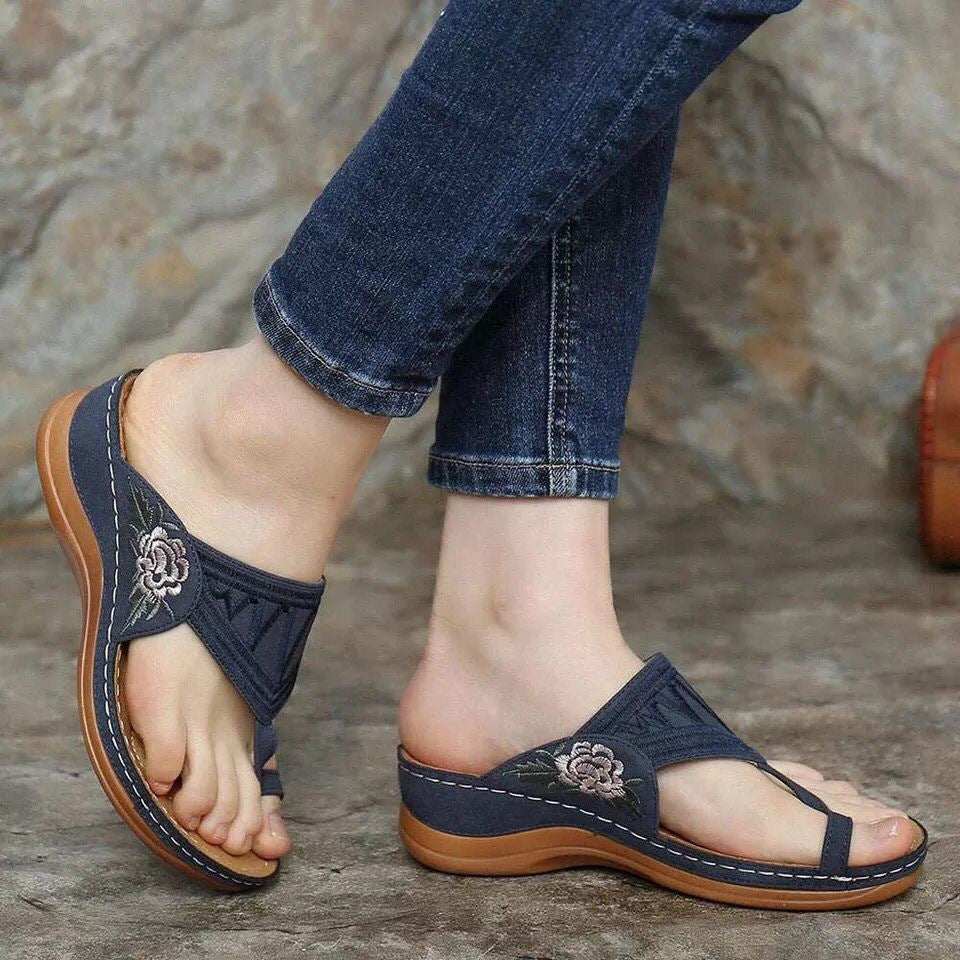 Embroidered Flip Flops Summer Sandals Women Slippers