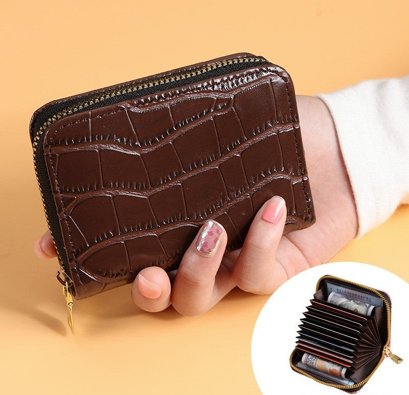 Crocodile Print Multi-functional Anti-degaussing Multi-card Retro Bank Card Bag