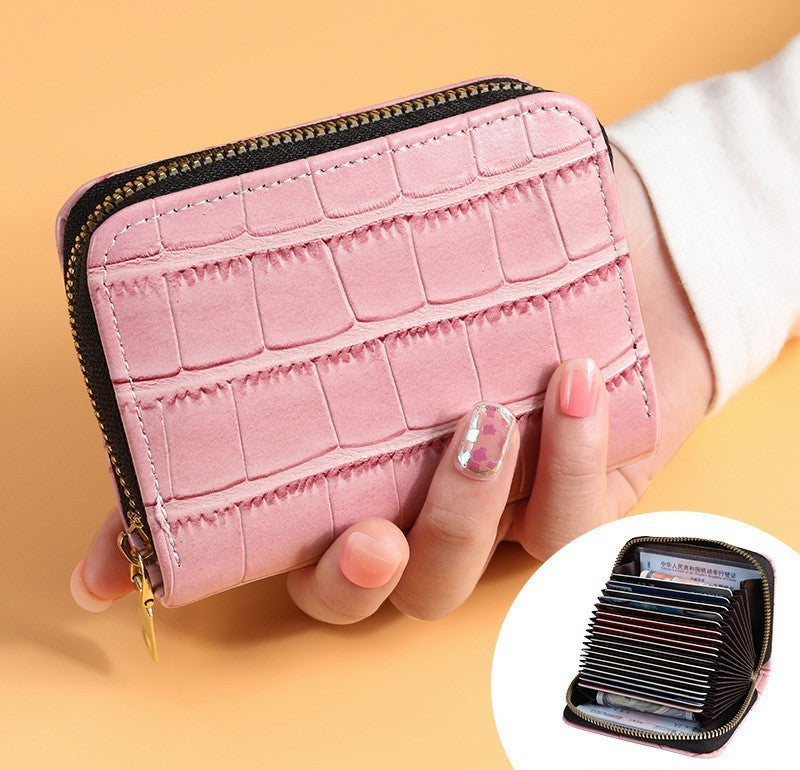 Crocodile Print Multi-functional Anti-degaussing Multi-card Retro Bank Card Bag