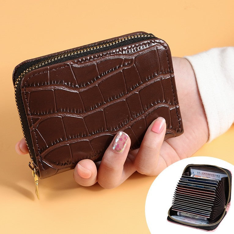 Crocodile Print Multi-functional Anti-degaussing Multi-card Retro Bank Card Bag