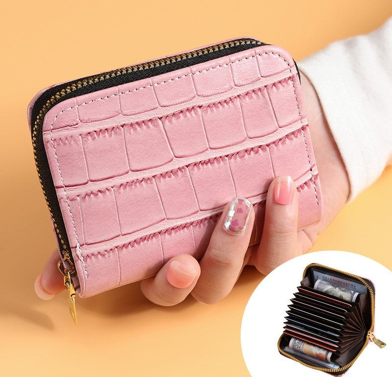 Crocodile Print Multi-functional Anti-degaussing Multi-card Retro Bank Card Bag