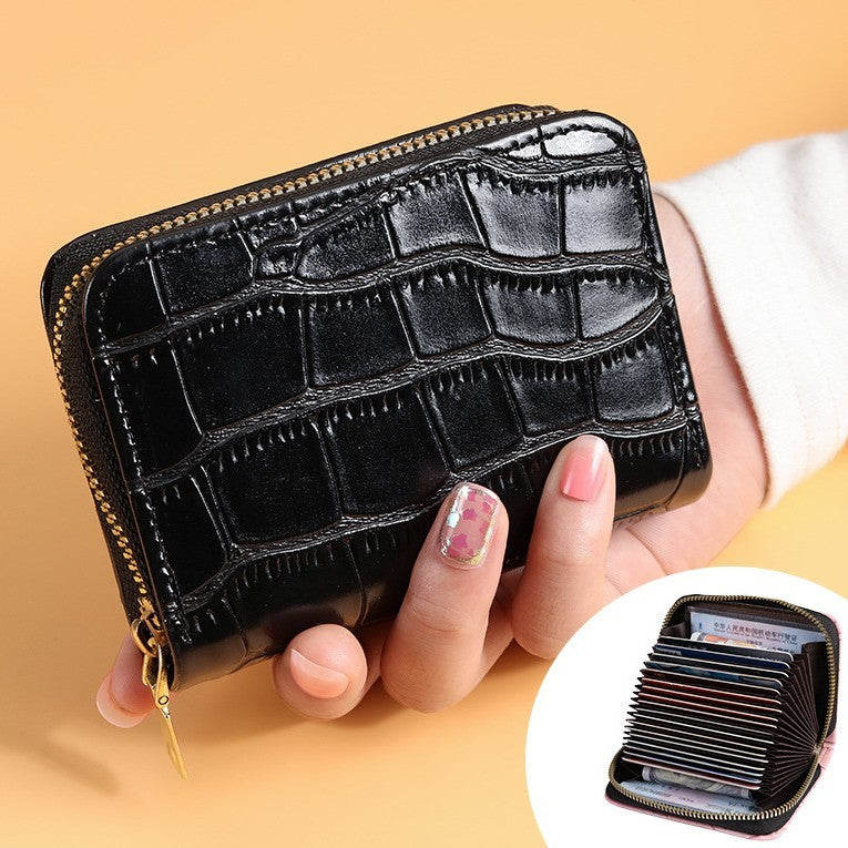 Crocodile Print Multi-functional Anti-degaussing Multi-card Retro Bank Card Bag