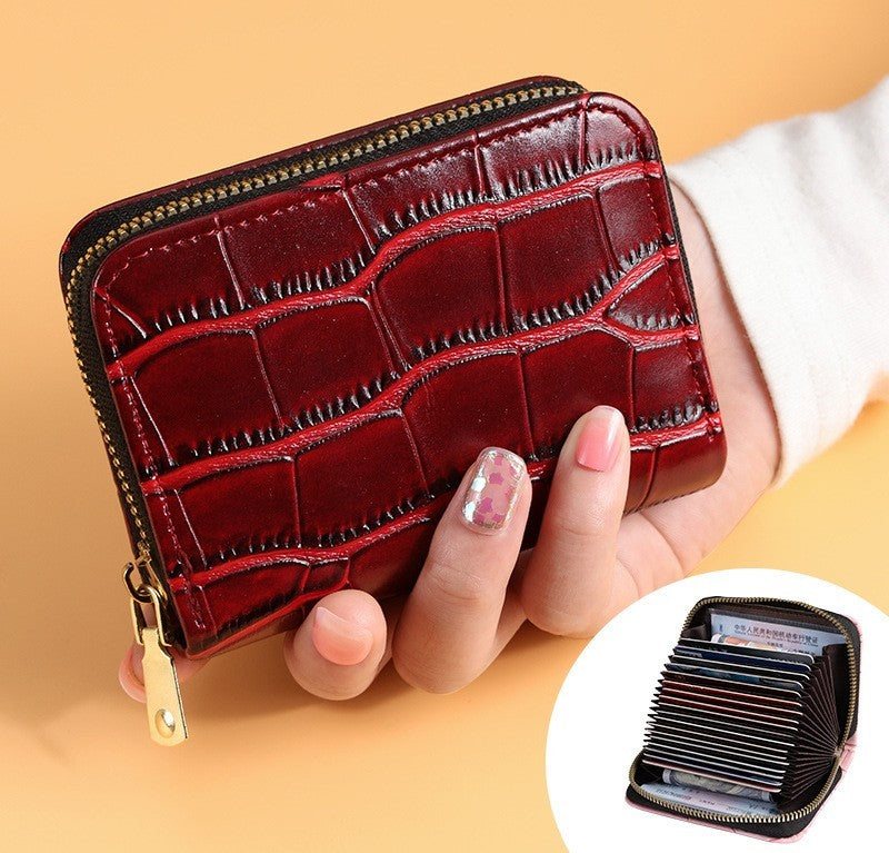 Crocodile Print Multi-functional Anti-degaussing Multi-card Retro Bank Card Bag