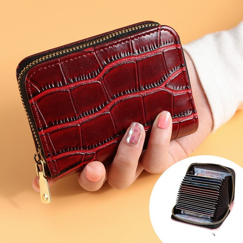 Crocodile Print Multi-functional Anti-degaussing Multi-card Retro Bank Card Bag